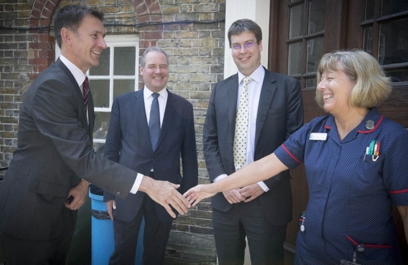 Policing Minister, Nick Hurd and the Tri-Borough Commander, Acting Chief Superintendent Sara Leach with Bob Blackman