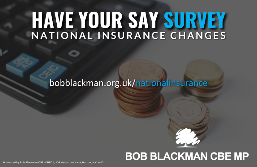 Graphic asking for people to have their say survey on national insurance changes.