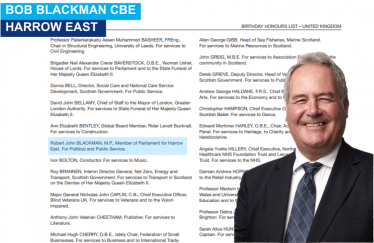 Bob Blackman CBE